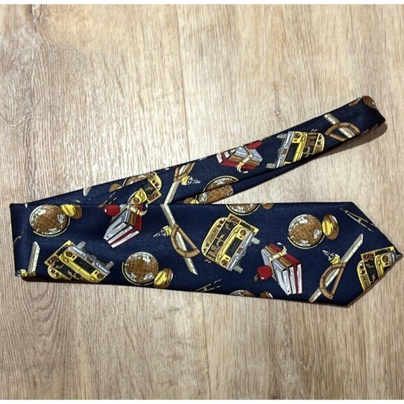 EMPIRE High Fashion School Teacher Tie Blue 58" X 3 3/4" Classroom Books Apple - Picture 16 of 16